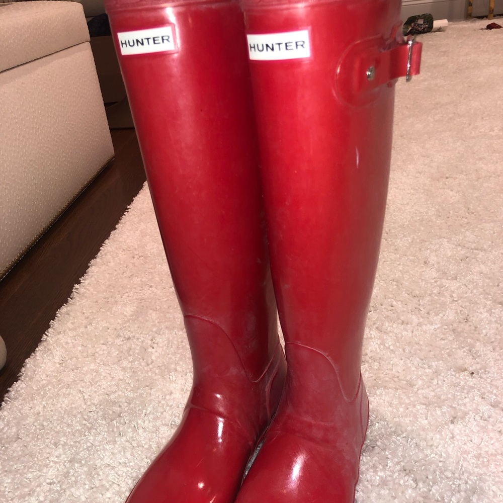 Red hunter boots
